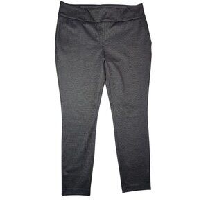 Dalia Gray Pull On Mid Rise Ponte Stretch Dress Pants L (34x28.5)